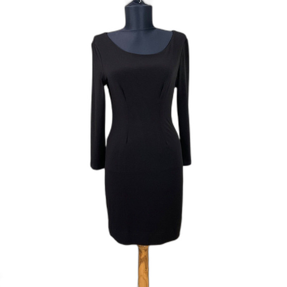 Graham & Spencer Little black Dress women’s size M Black criss cross back USA LS - Picture 1 of 12